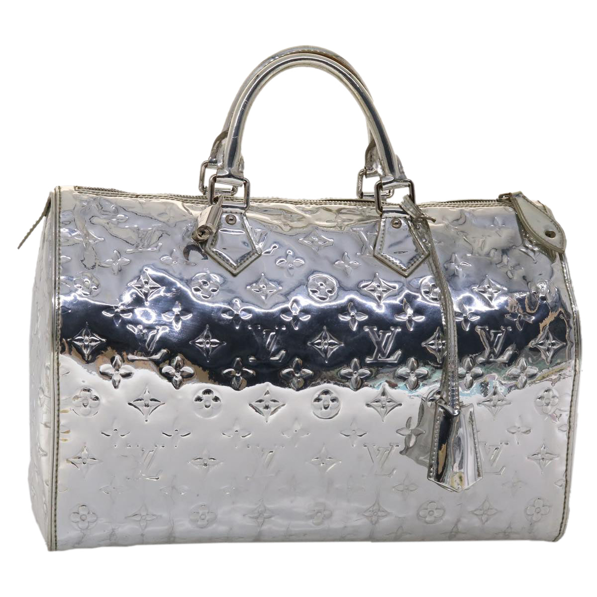LOUIS VUITTON Monogram Miroir Speedy 35 Hand Bag Silver Argent LV 45426A