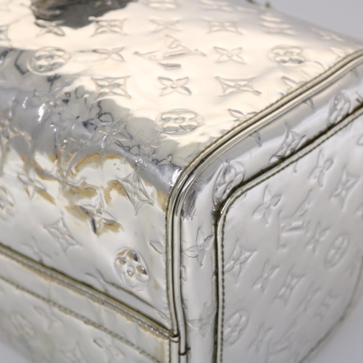 LOUIS VUITTON Monogram Miroir Speedy 35 Hand Bag Silver Argent LV 45426A