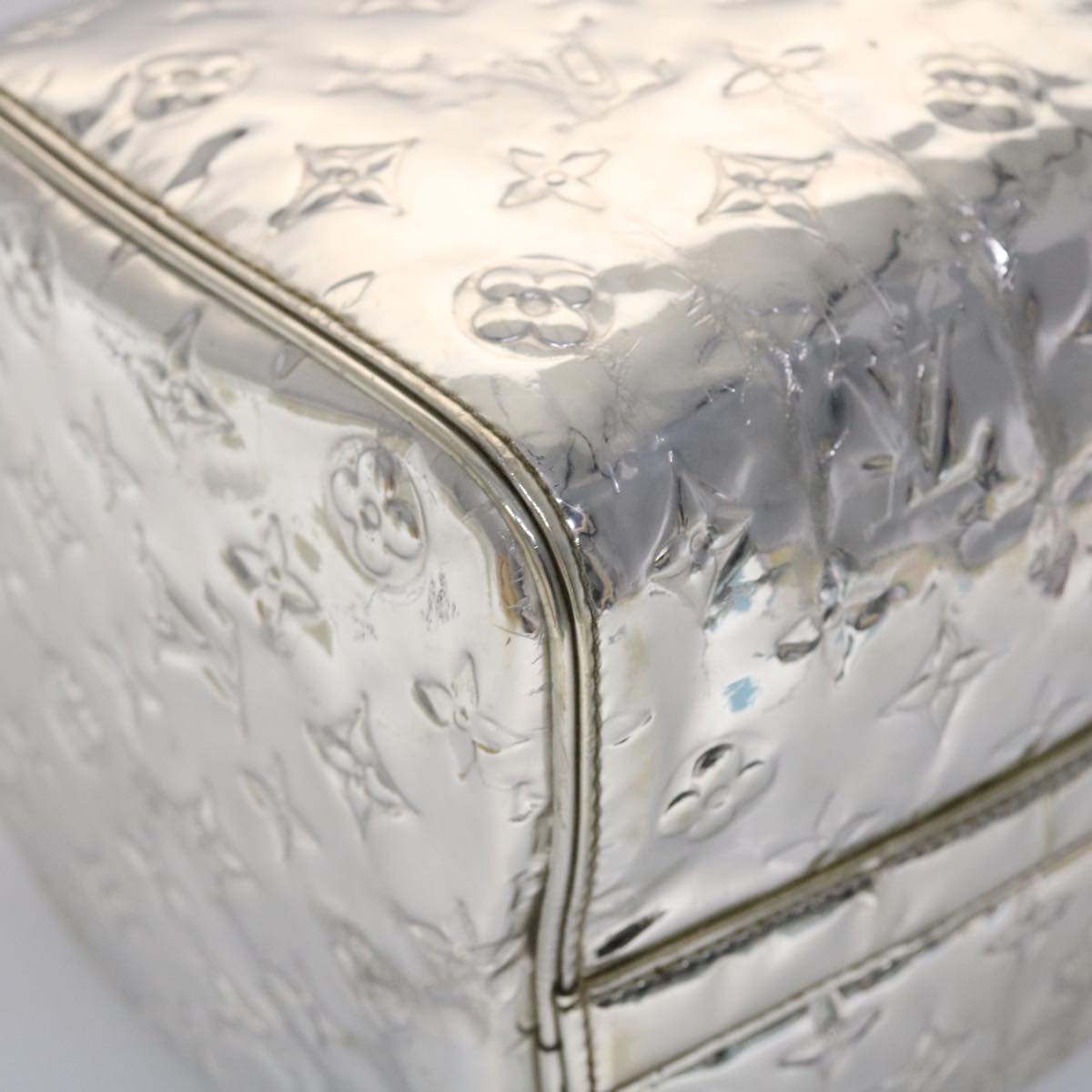 LOUIS VUITTON Monogram Miroir Speedy 35 Hand Bag Silver Argent LV 45426A