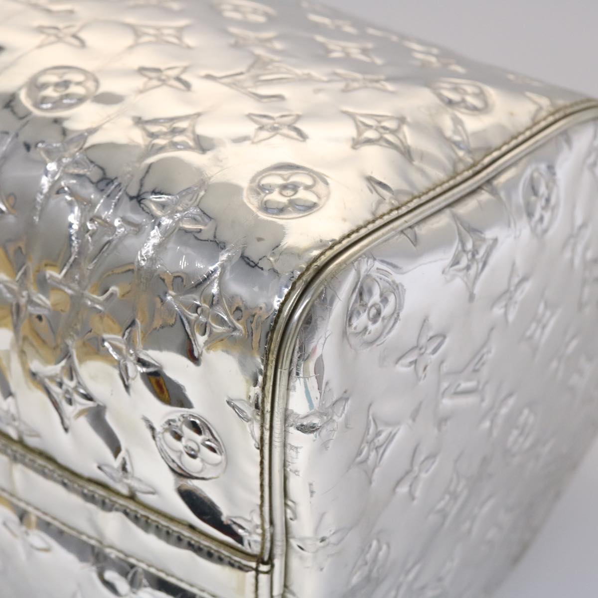 LOUIS VUITTON Monogram Miroir Speedy 35 Hand Bag Silver Argent LV 45426A