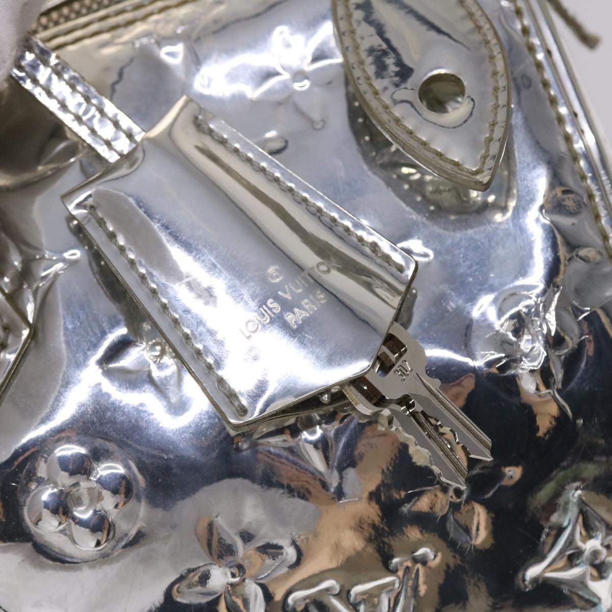 LOUIS VUITTON Monogram Miroir Speedy 35 Hand Bag Silver Argent LV 45426A