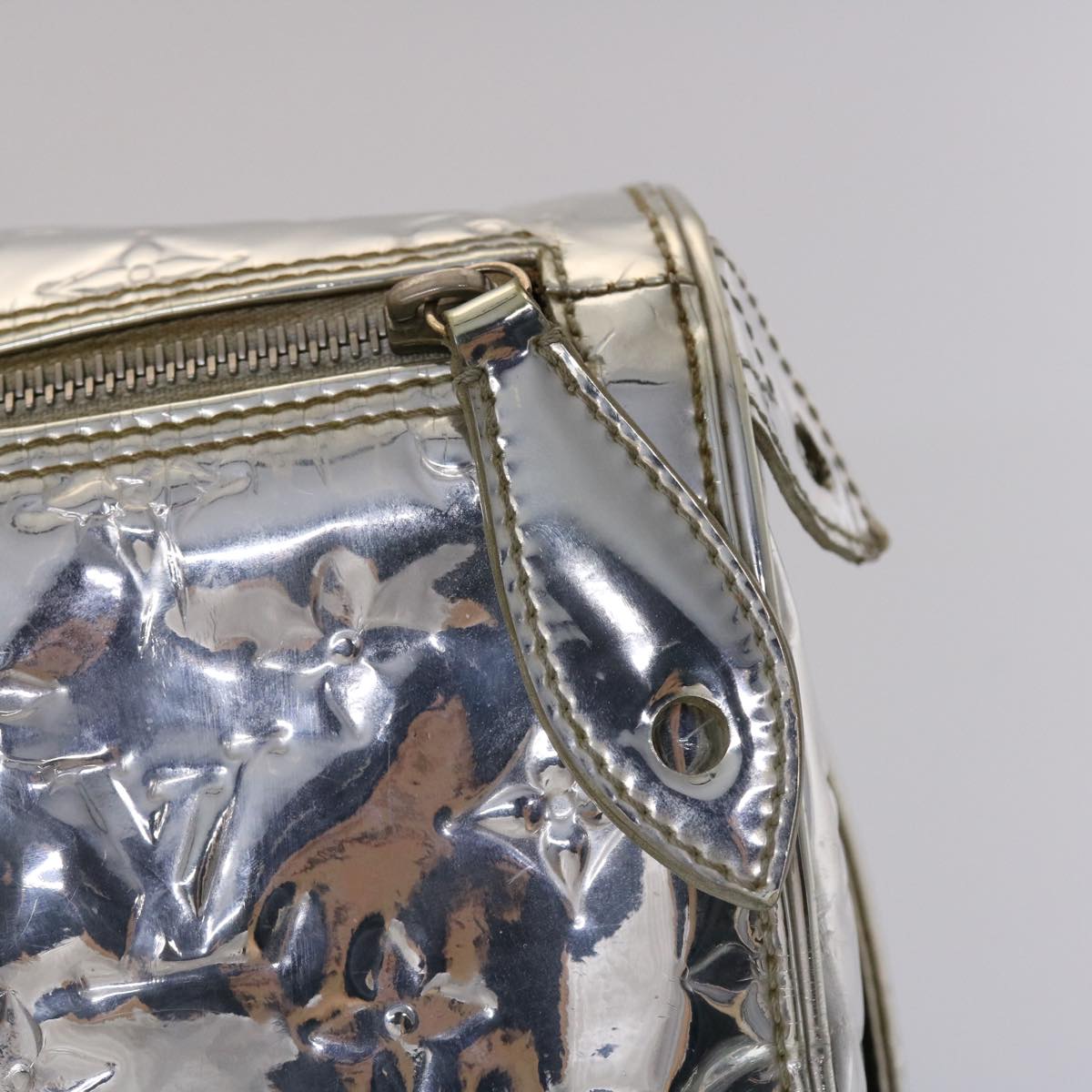 LOUIS VUITTON Monogram Miroir Speedy 35 Hand Bag Silver Argent LV 45426A