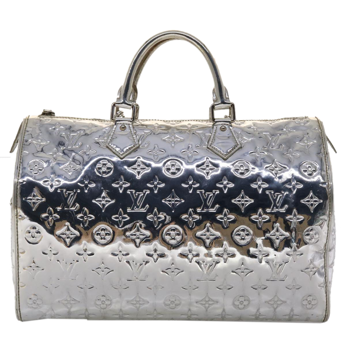 LOUIS VUITTON Monogram Miroir Speedy 35 Hand Bag Silver Argent LV 45426A