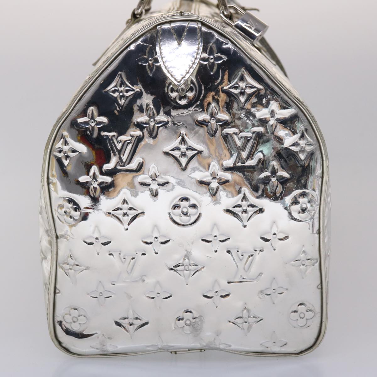 LOUIS VUITTON Monogram Miroir Speedy 35 Hand Bag Silver Argent LV 45426A
