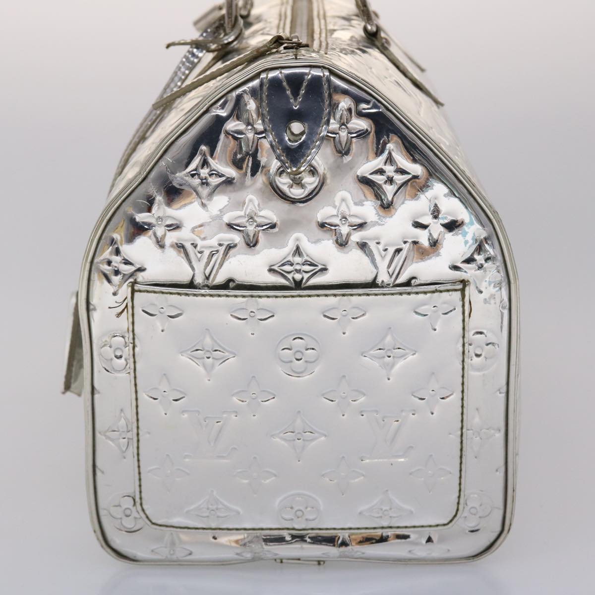 LOUIS VUITTON Monogram Miroir Speedy 35 Hand Bag Silver Argent LV 45426A
