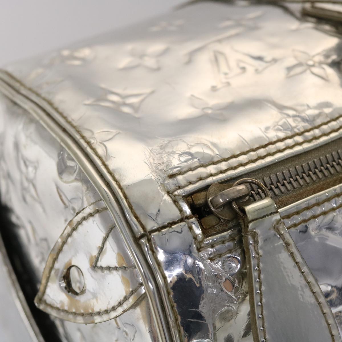 LOUIS VUITTON Monogram Miroir Speedy 35 Hand Bag Silver Argent LV 45426A