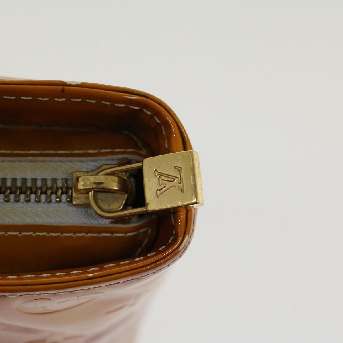 LOUIS VUITTON Monogram Vernis Houston Hand Bag Beige M91004 LV 45431