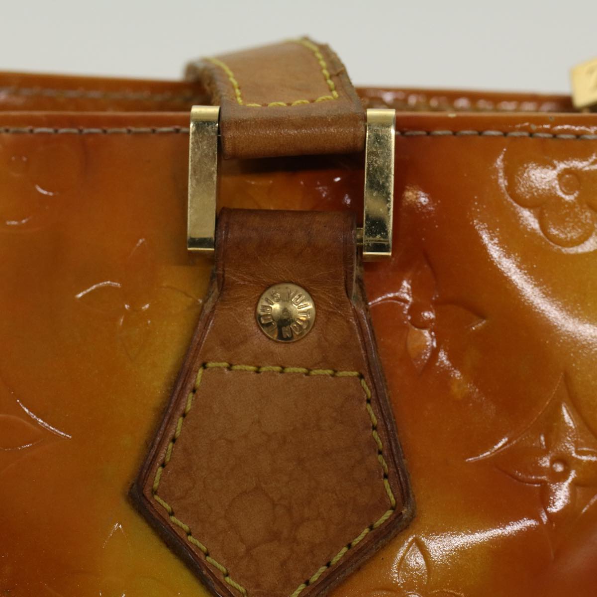 LOUIS VUITTON Monogram Vernis Houston Hand Bag Beige M91004 LV 45431