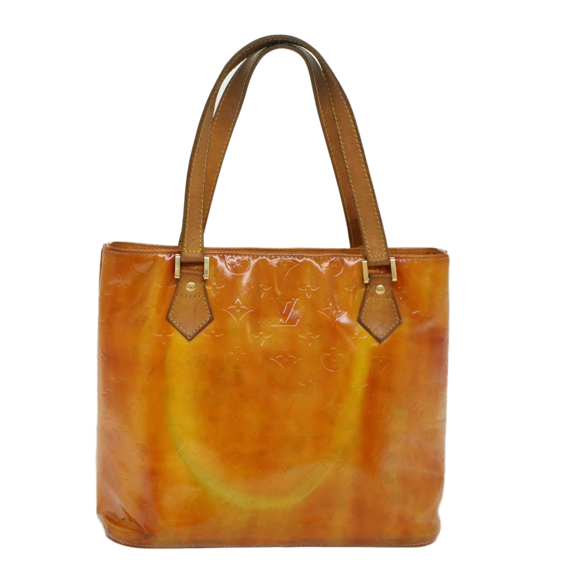 LOUIS VUITTON Monogram Vernis Houston Hand Bag Beige M91004 LV 45431