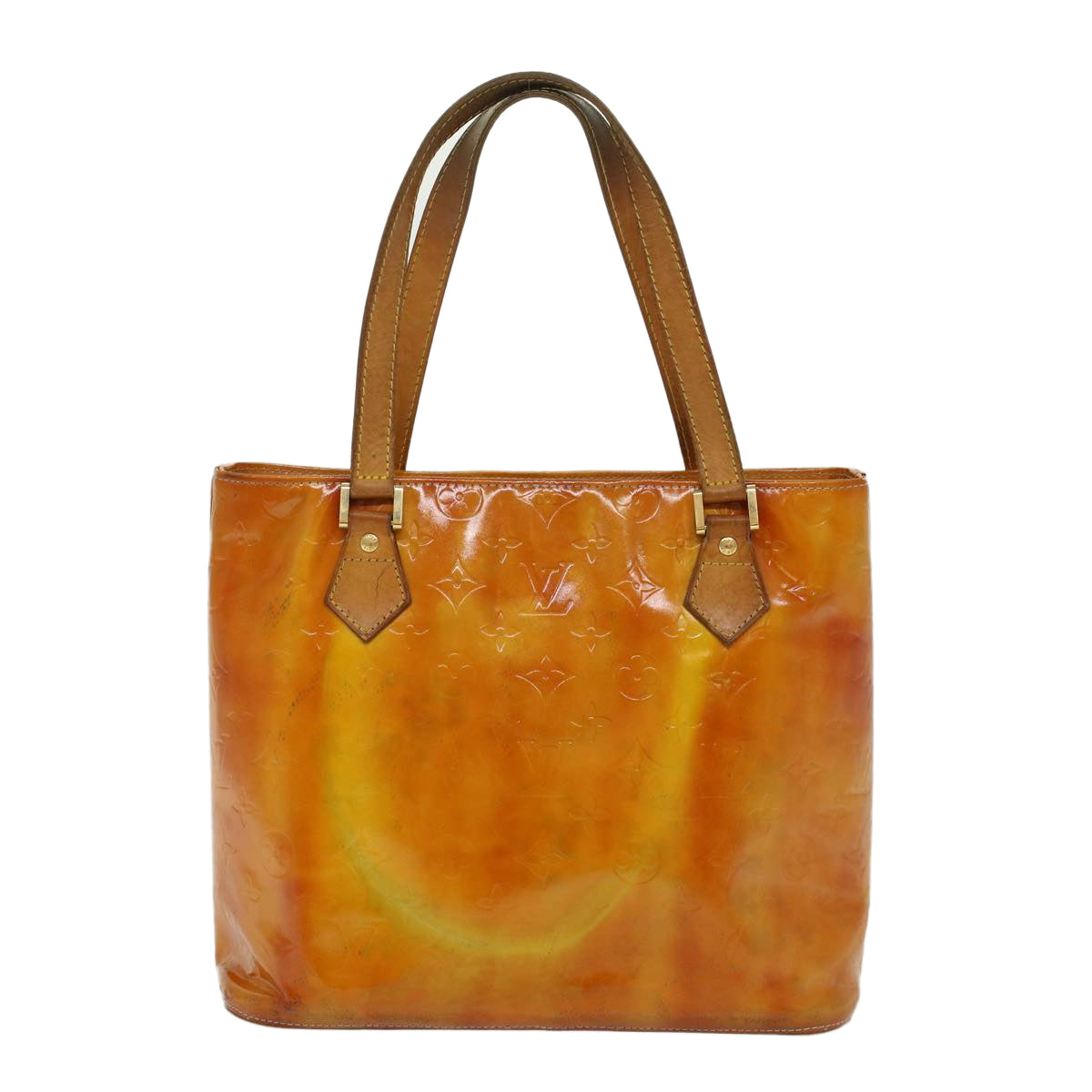 LOUIS VUITTON Monogram Vernis Houston Hand Bag Beige M91004 LV 45431
