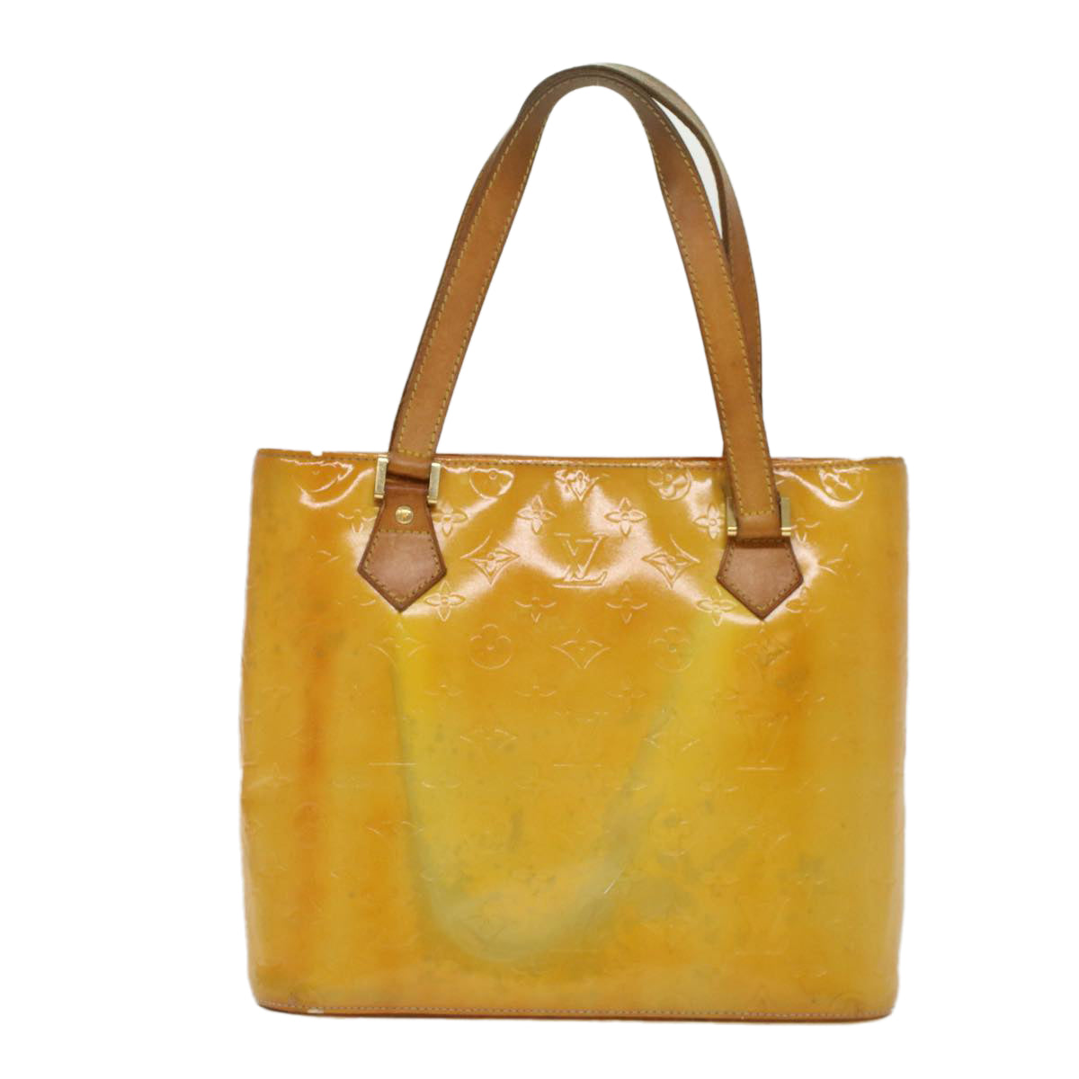 LOUIS VUITTON Monogram Vernis Houston Hand Bag Beige M91004 LV 45431