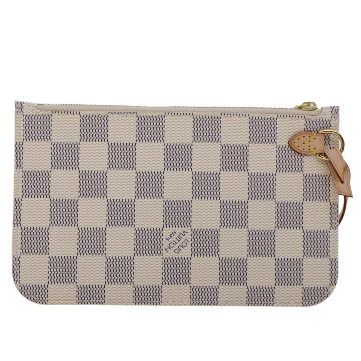 LOUIS VUITTON Damier Azur Neverfull PM Pouch Accessory Pouch LV 45439