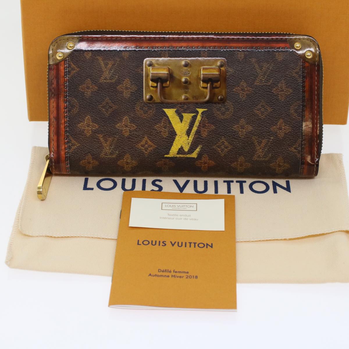 LOUIS VUITTON Monogram Trunk Time Zippy Wallet Long Wallet M52746 LV 45443A