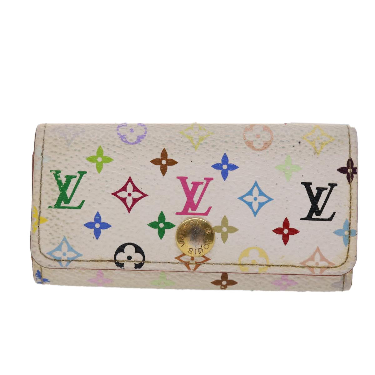 LOUIS VUITTON Monogram Multicolor Multi Cles 4 Key Case White M60043 45447