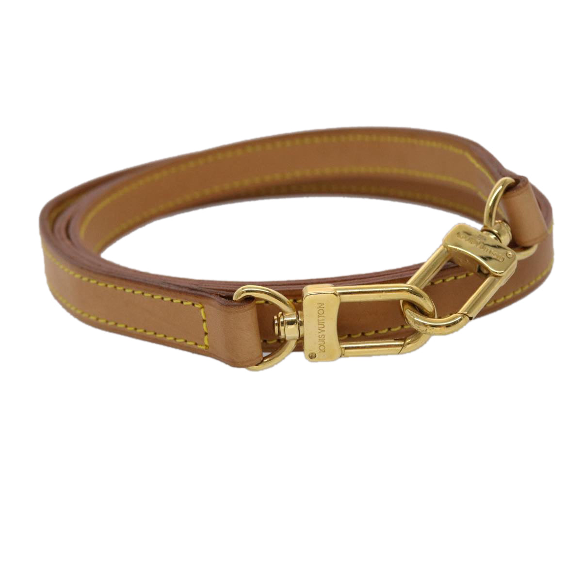 LOUIS VUITTON Shoulder Strap Leather 44.9"" Beige LV 45458