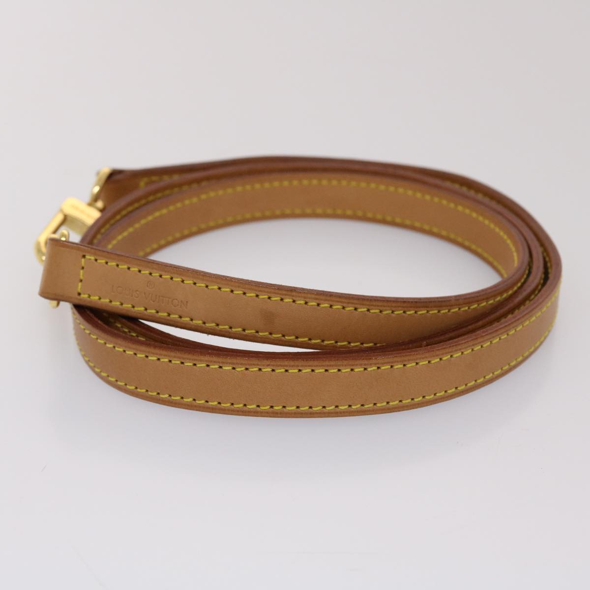 LOUIS VUITTON Shoulder Strap Leather 44.9"" Beige LV 45458