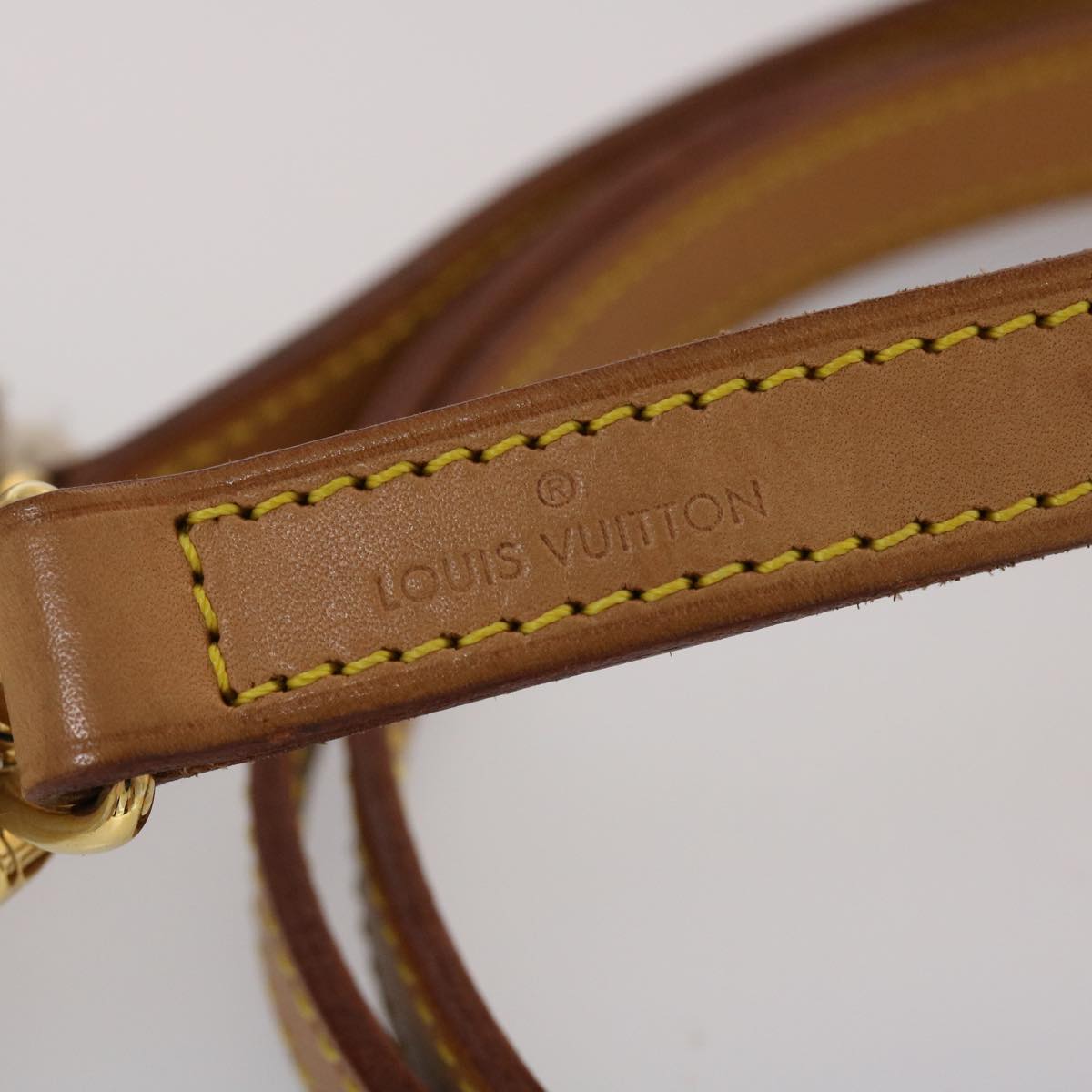 LOUIS VUITTON Shoulder Strap Leather 44.9"" Beige LV 45458