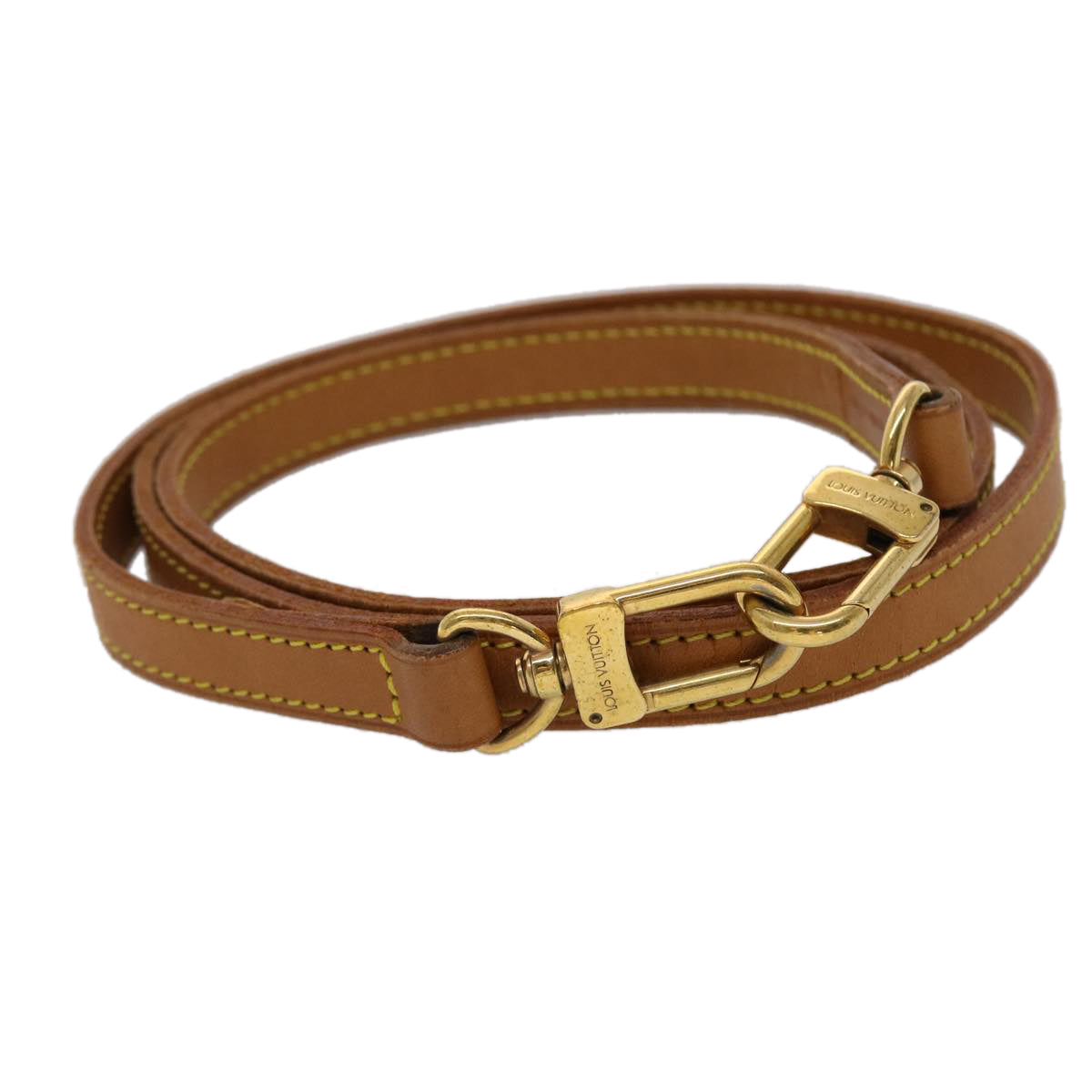 LOUIS VUITTON Shoulder Strap Leather 43.3"" Beige LV 45459