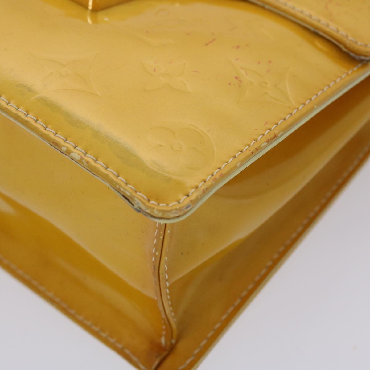 LOUIS VUITTON Monogram Vernis Spring Street Hand Bag Yellow M91068 45466