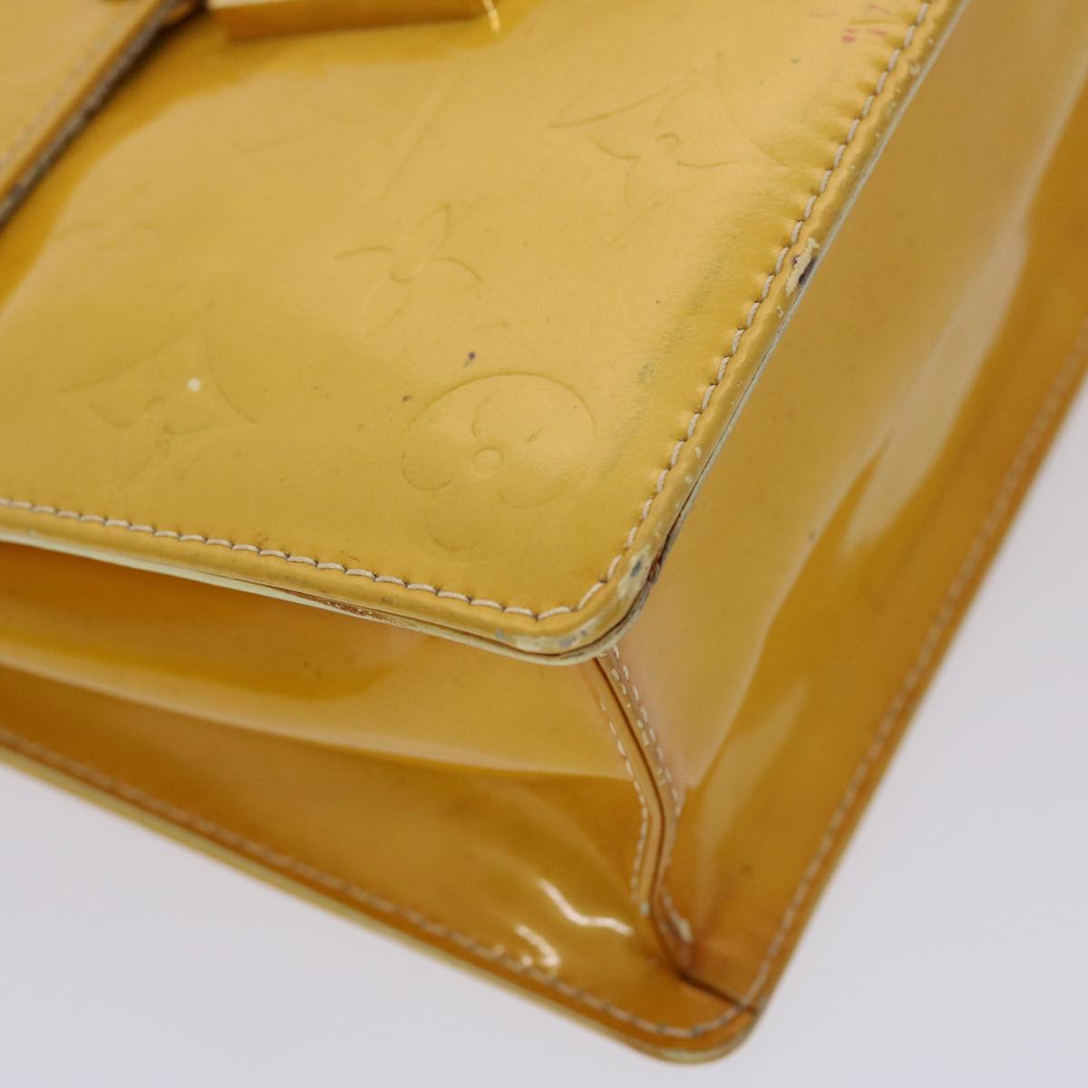 LOUIS VUITTON Monogram Vernis Spring Street Hand Bag Yellow M91068 45466