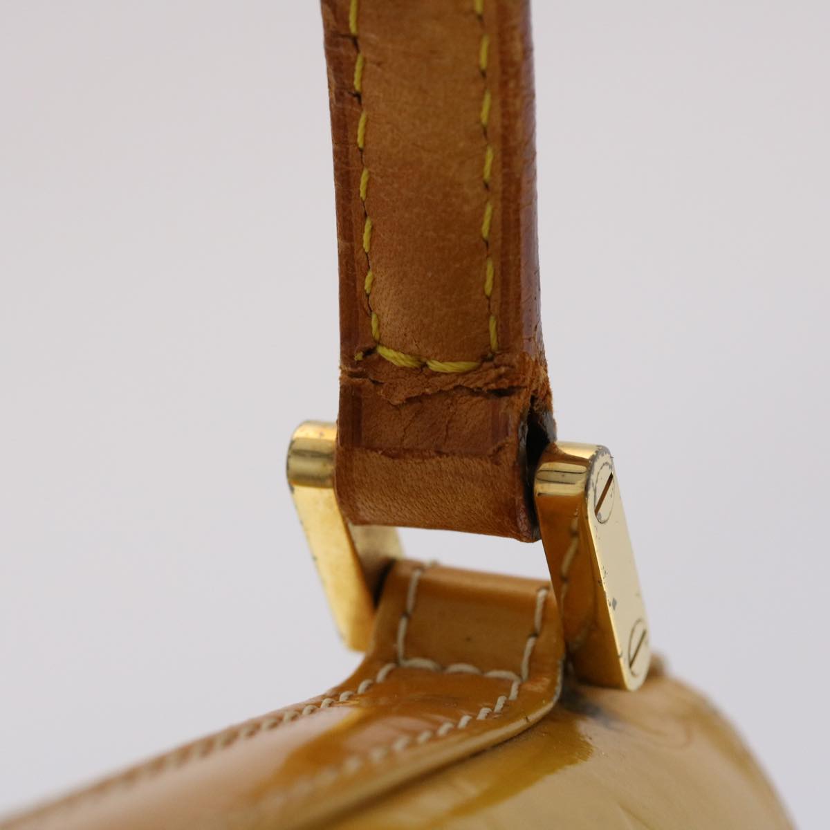 LOUIS VUITTON Monogram Vernis Spring Street Hand Bag Yellow M91068 45466