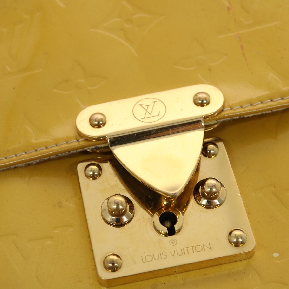 LOUIS VUITTON Monogram Vernis Spring Street Hand Bag Yellow M91068 45466