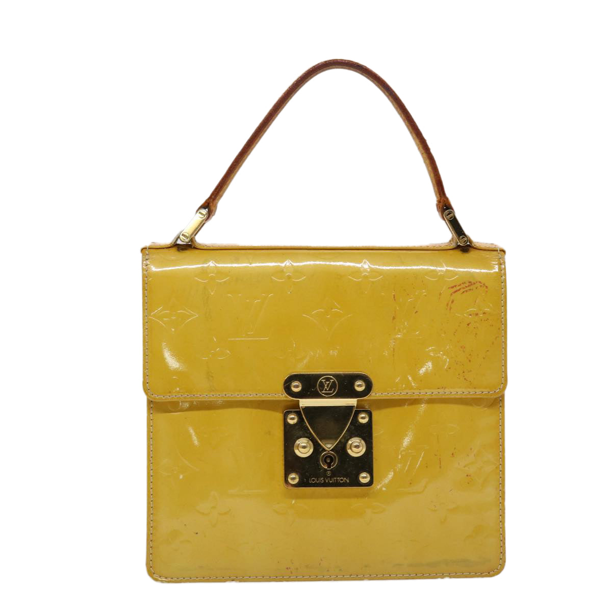 LOUIS VUITTON Monogram Vernis Spring Street Hand Bag Yellow M91068 45466