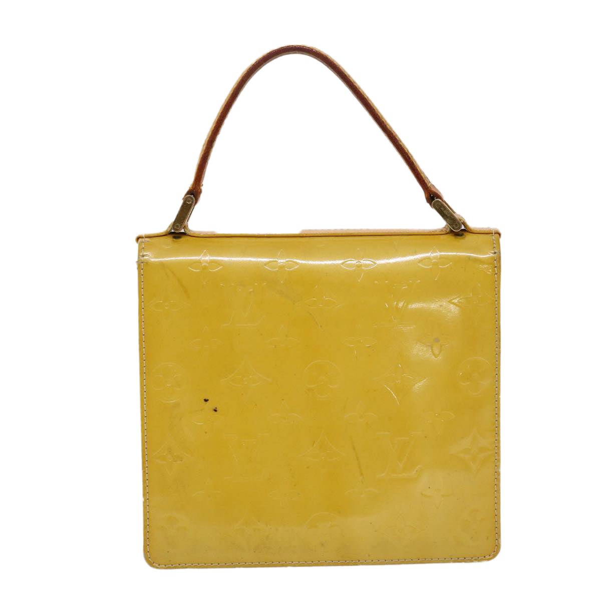 LOUIS VUITTON Monogram Vernis Spring Street Hand Bag Yellow M91068 45466