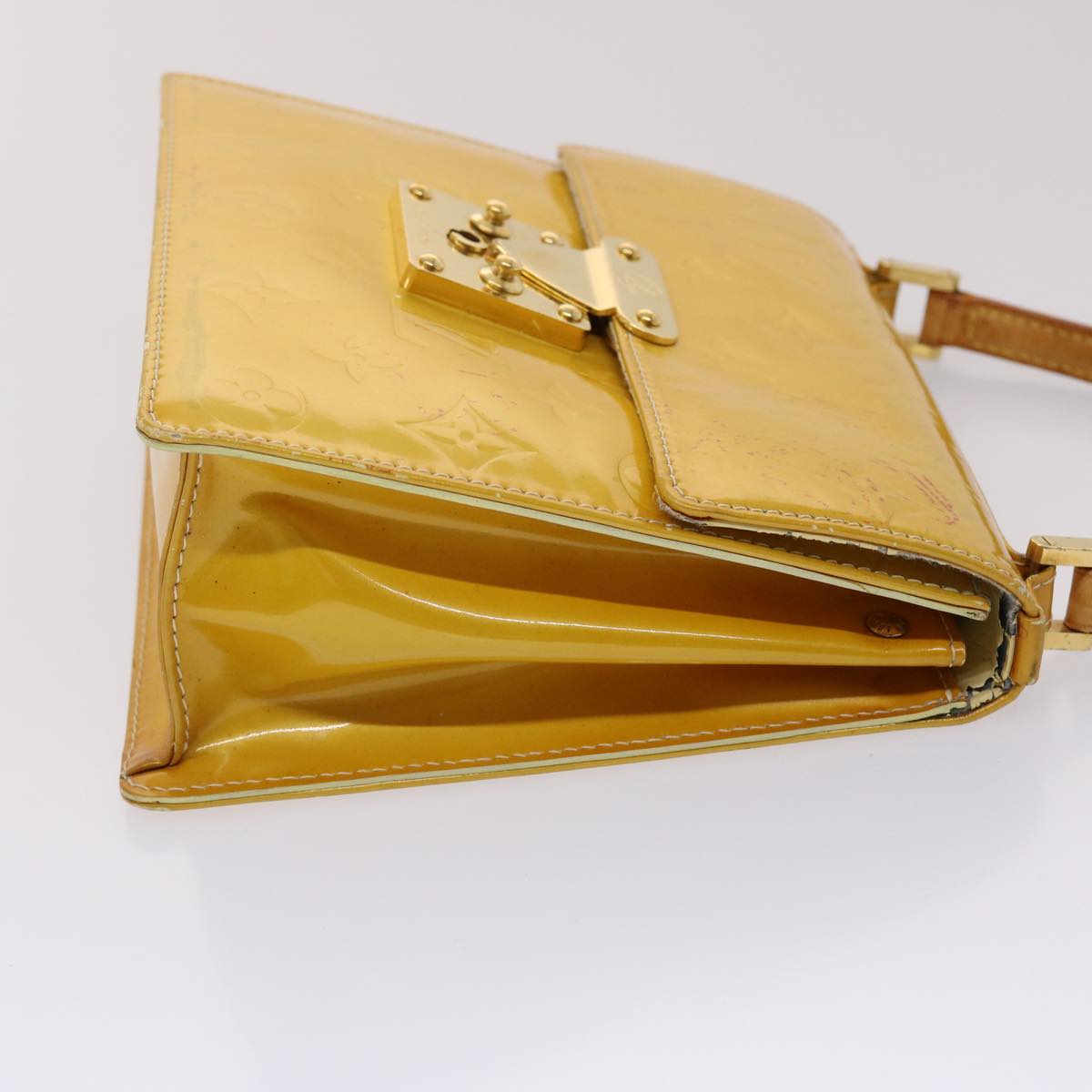 LOUIS VUITTON Monogram Vernis Spring Street Hand Bag Yellow M91068 45466