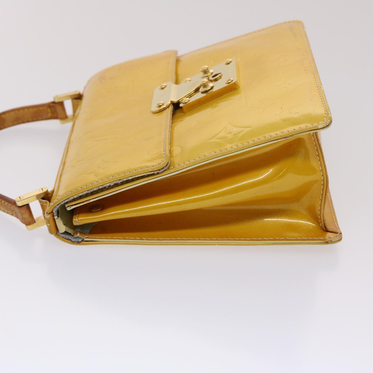 LOUIS VUITTON Monogram Vernis Spring Street Hand Bag Yellow M91068 45466