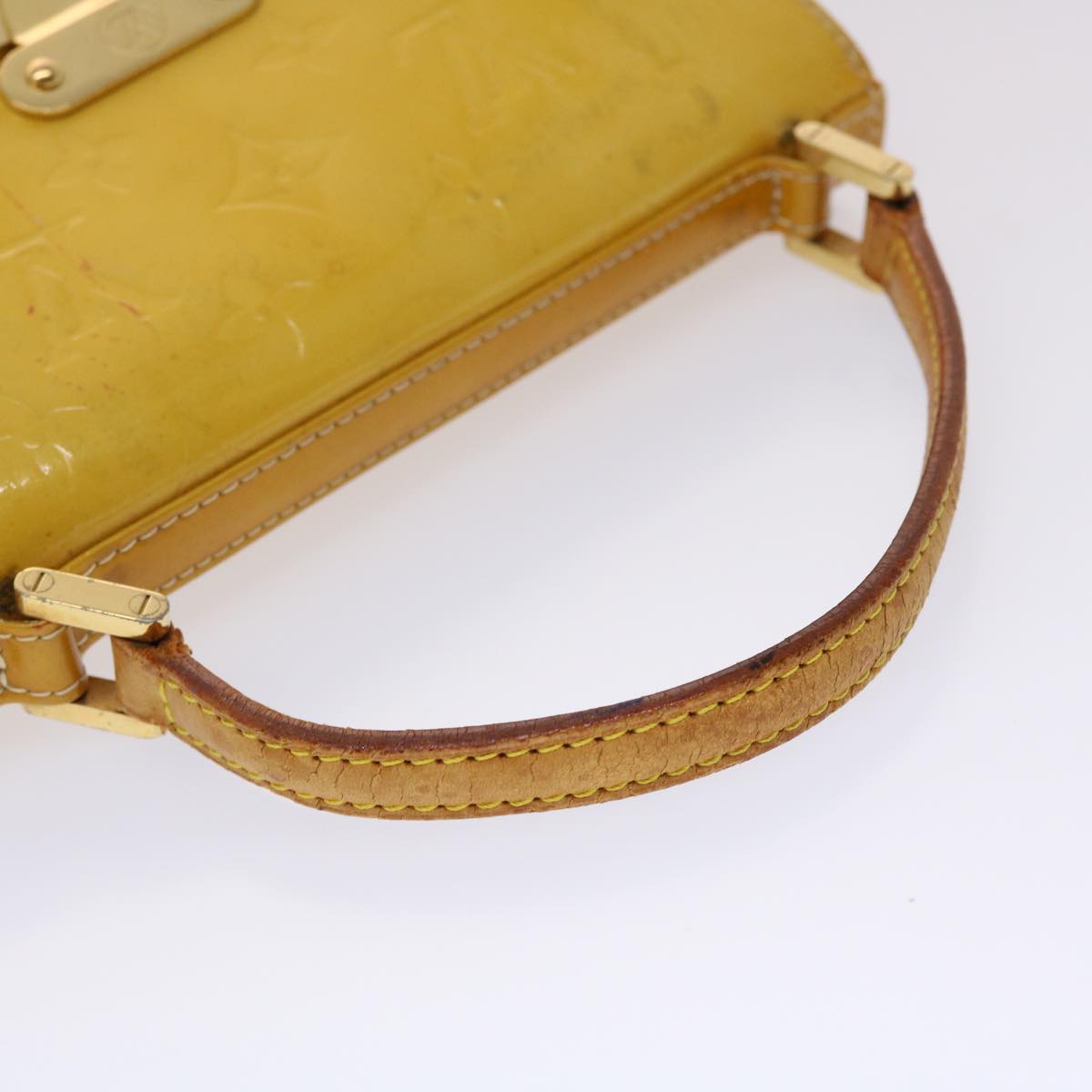 LOUIS VUITTON Monogram Vernis Spring Street Hand Bag Yellow M91068 45466