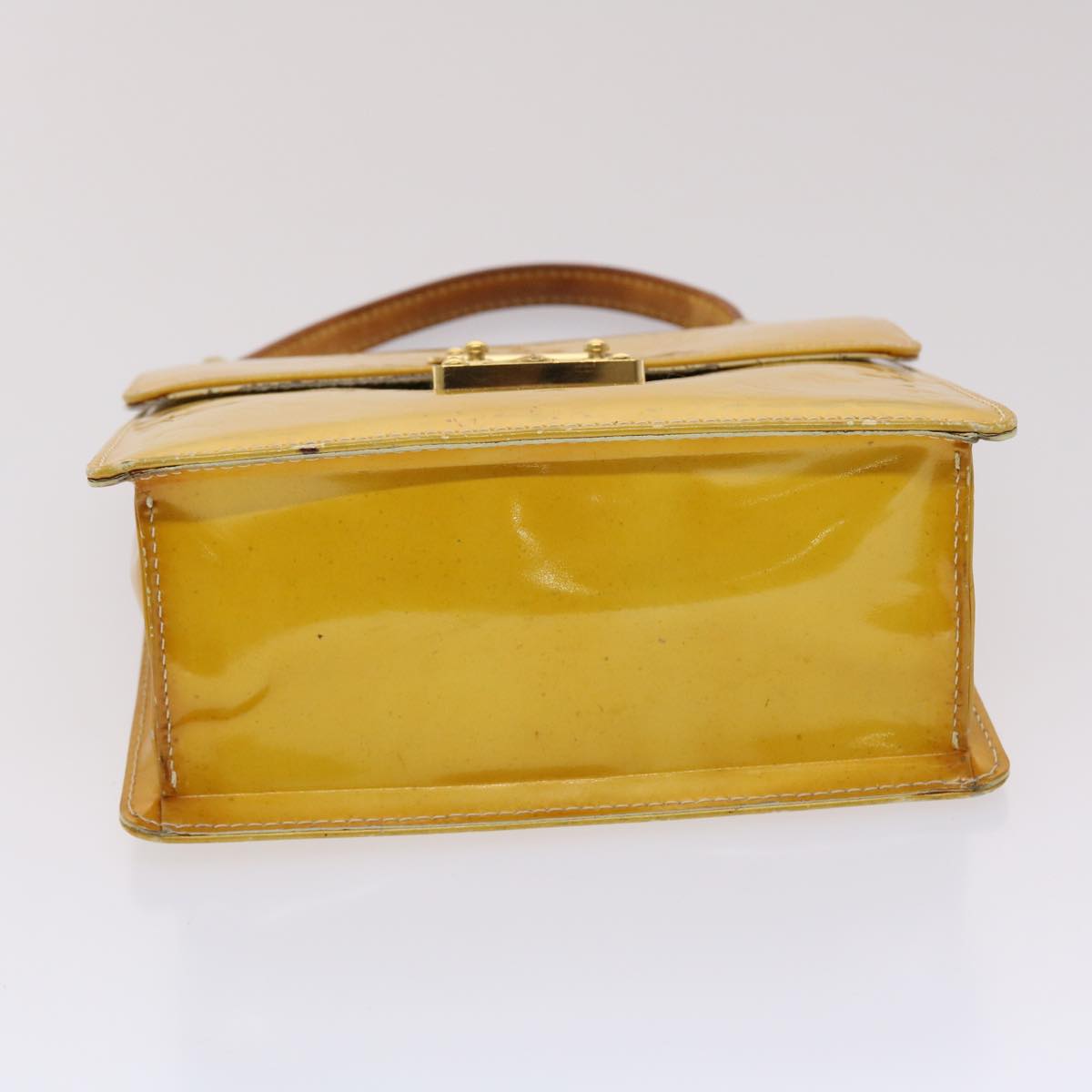 LOUIS VUITTON Monogram Vernis Spring Street Hand Bag Yellow M91068 45466