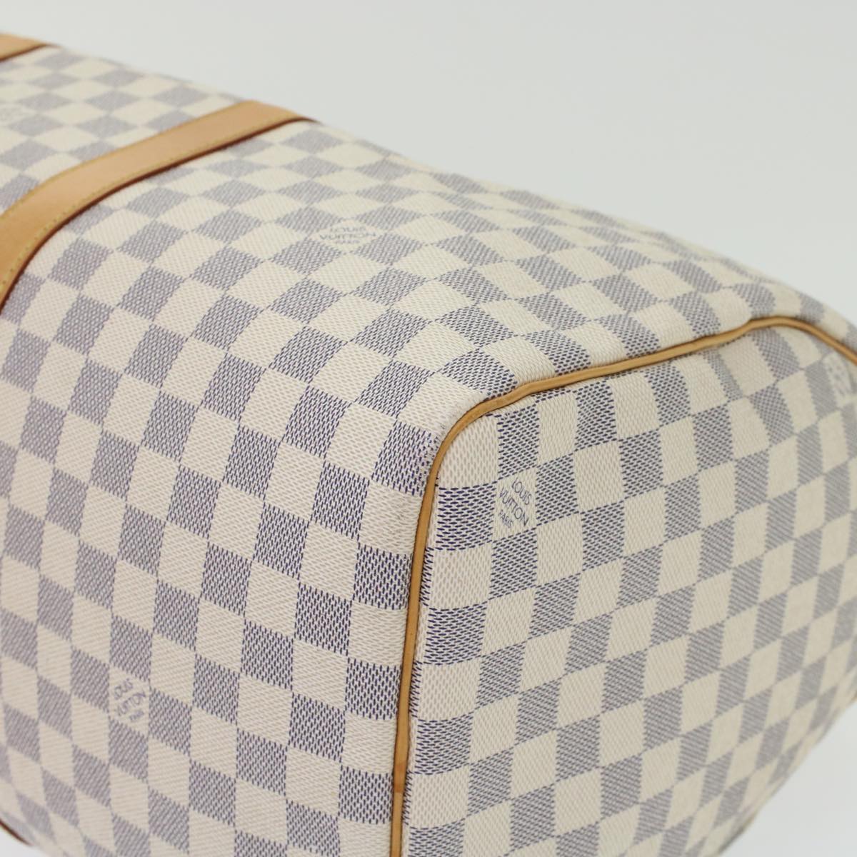 LOUIS VUITTON Damier Azur Keepall 50 Boston Bag N41430 LV 45468