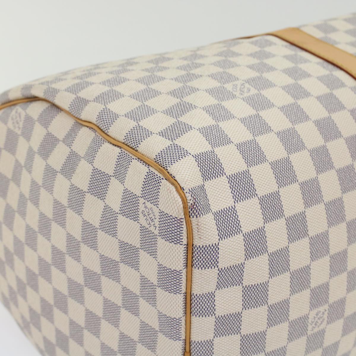 LOUIS VUITTON Damier Azur Keepall 50 Boston Bag N41430 LV 45468