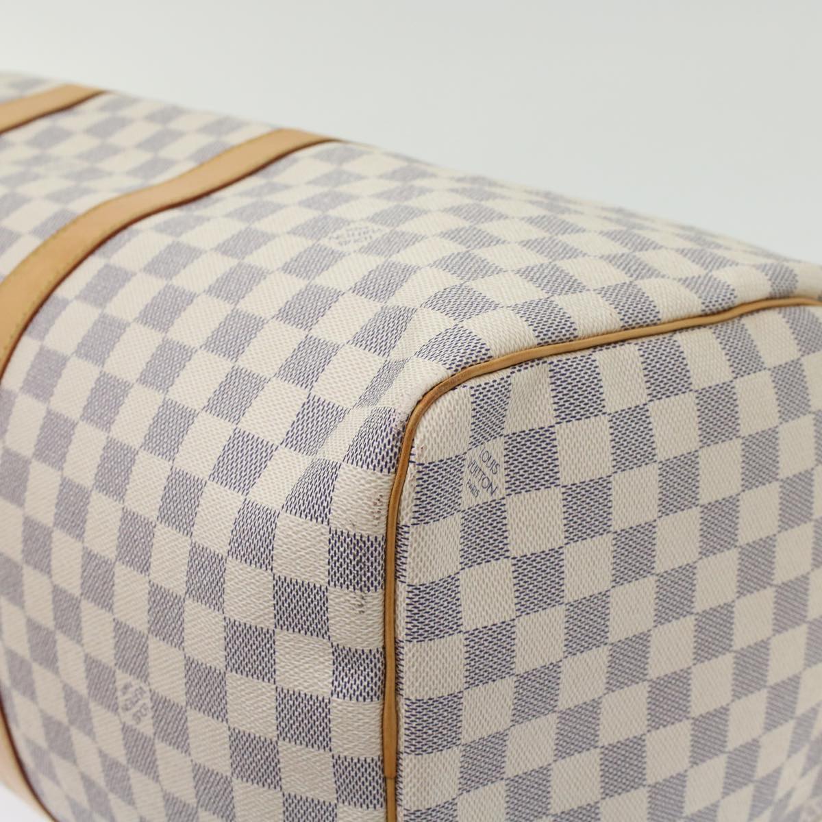 LOUIS VUITTON Damier Azur Keepall 50 Boston Bag N41430 LV 45468