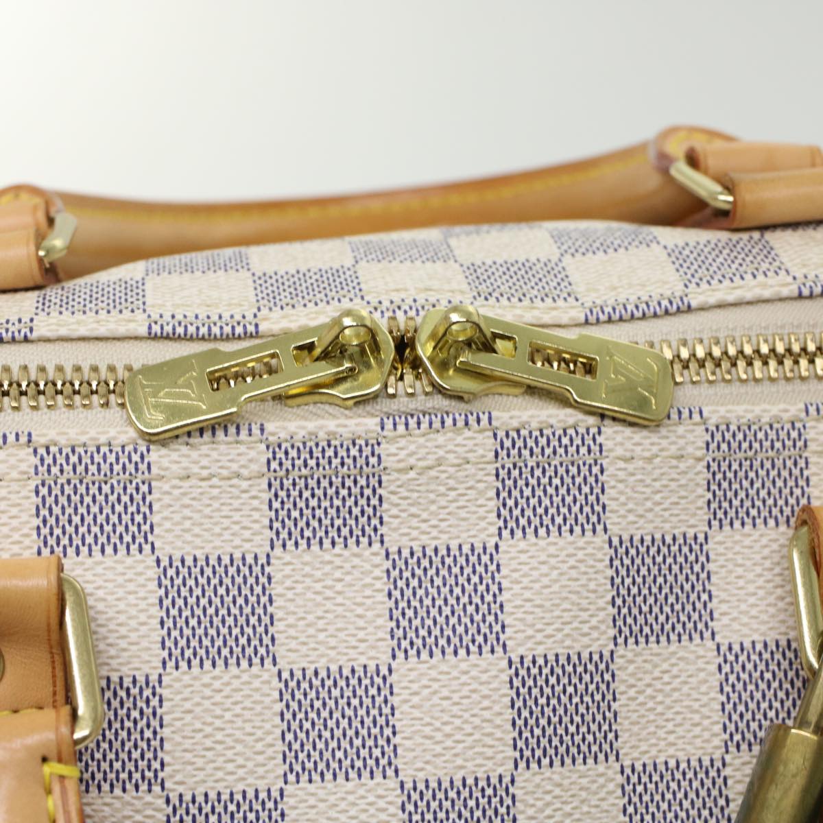 LOUIS VUITTON Damier Azur Keepall 50 Boston Bag N41430 LV 45468