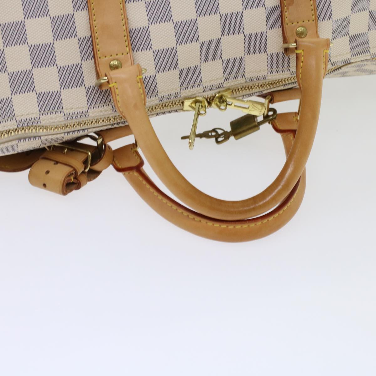 LOUIS VUITTON Damier Azur Keepall 50 Boston Bag N41430 LV 45468