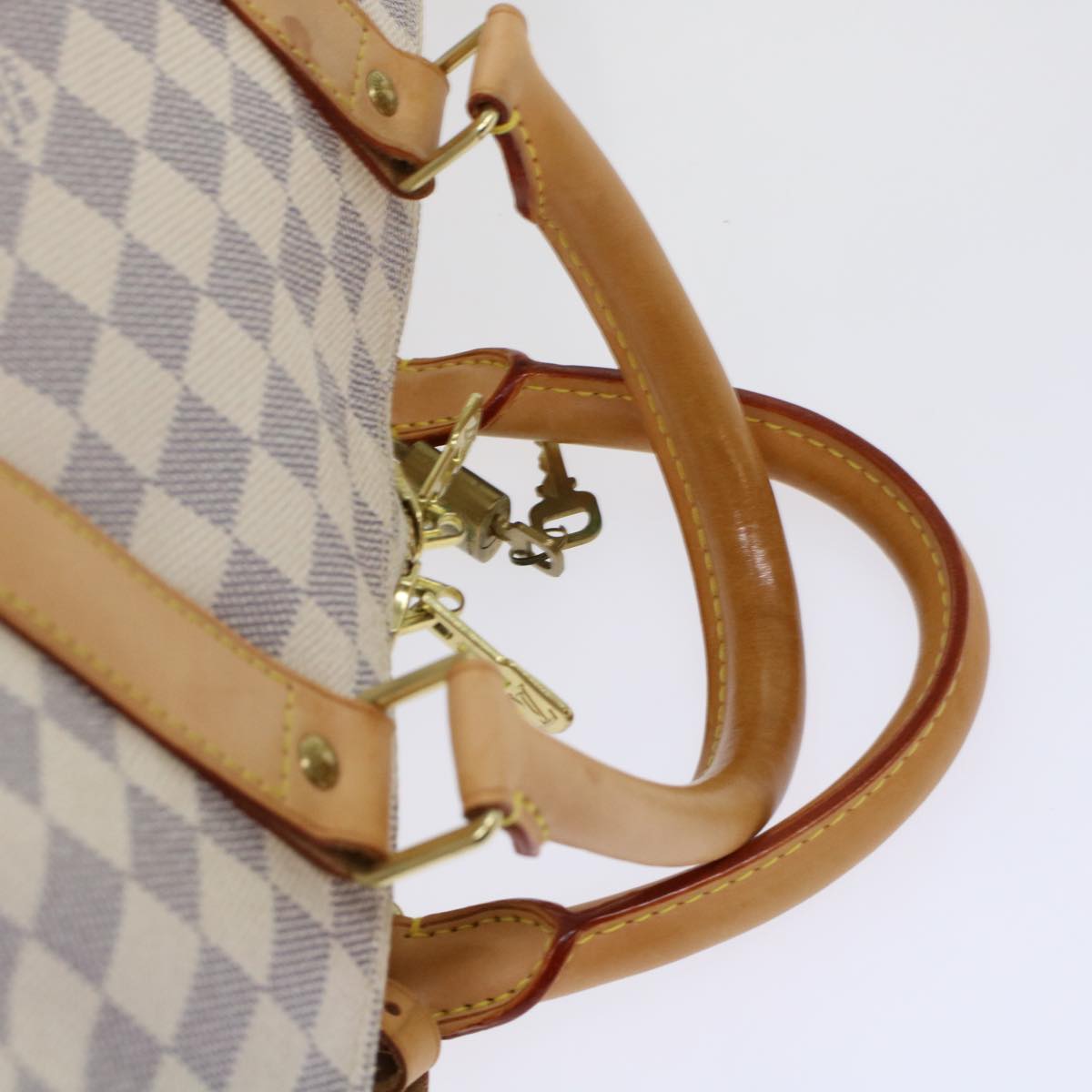 LOUIS VUITTON Damier Azur Keepall 50 Boston Bag N41430 LV 45468