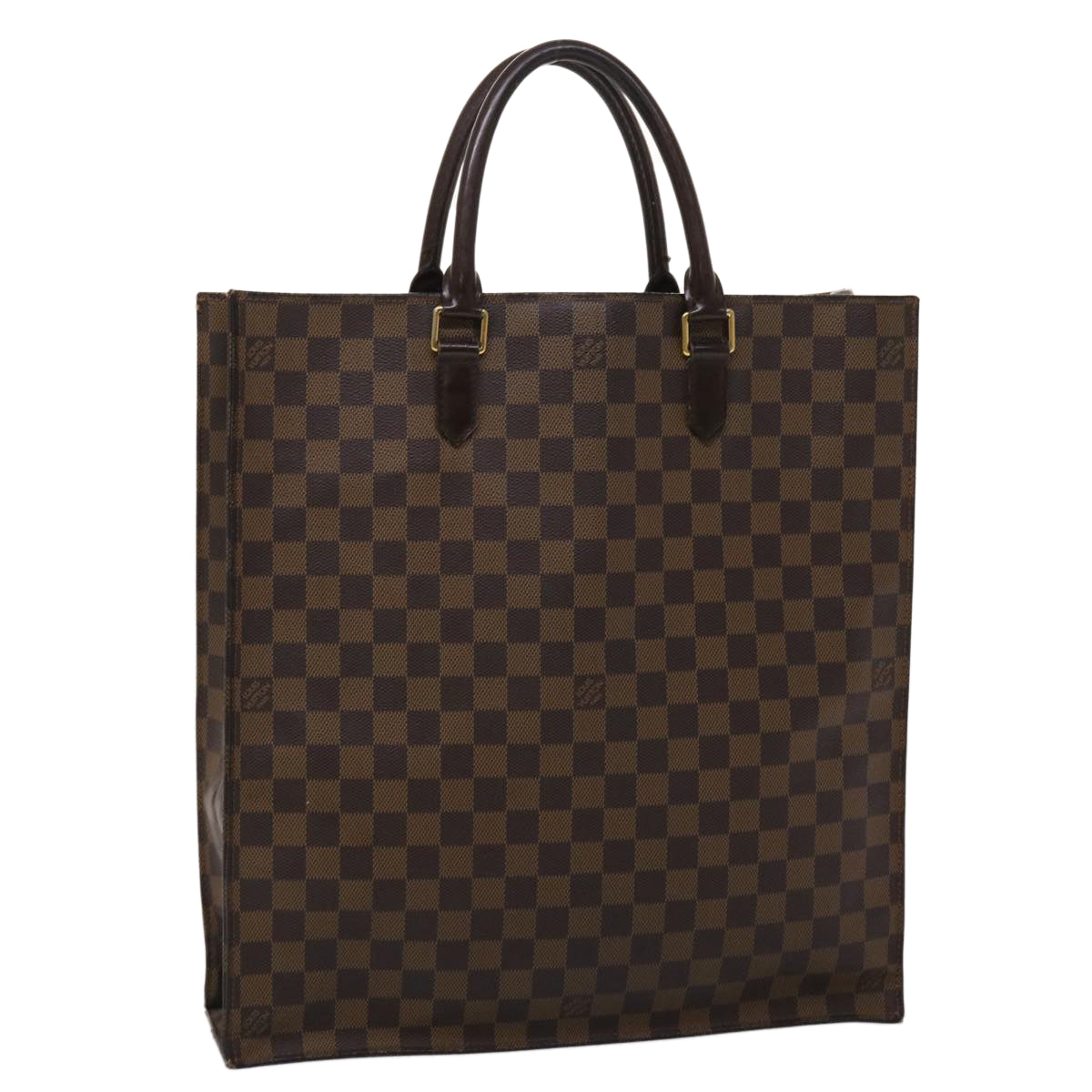 LOUIS VUITTON Damier Ebene Sac Plat Hand Bag N51140 LV 45484