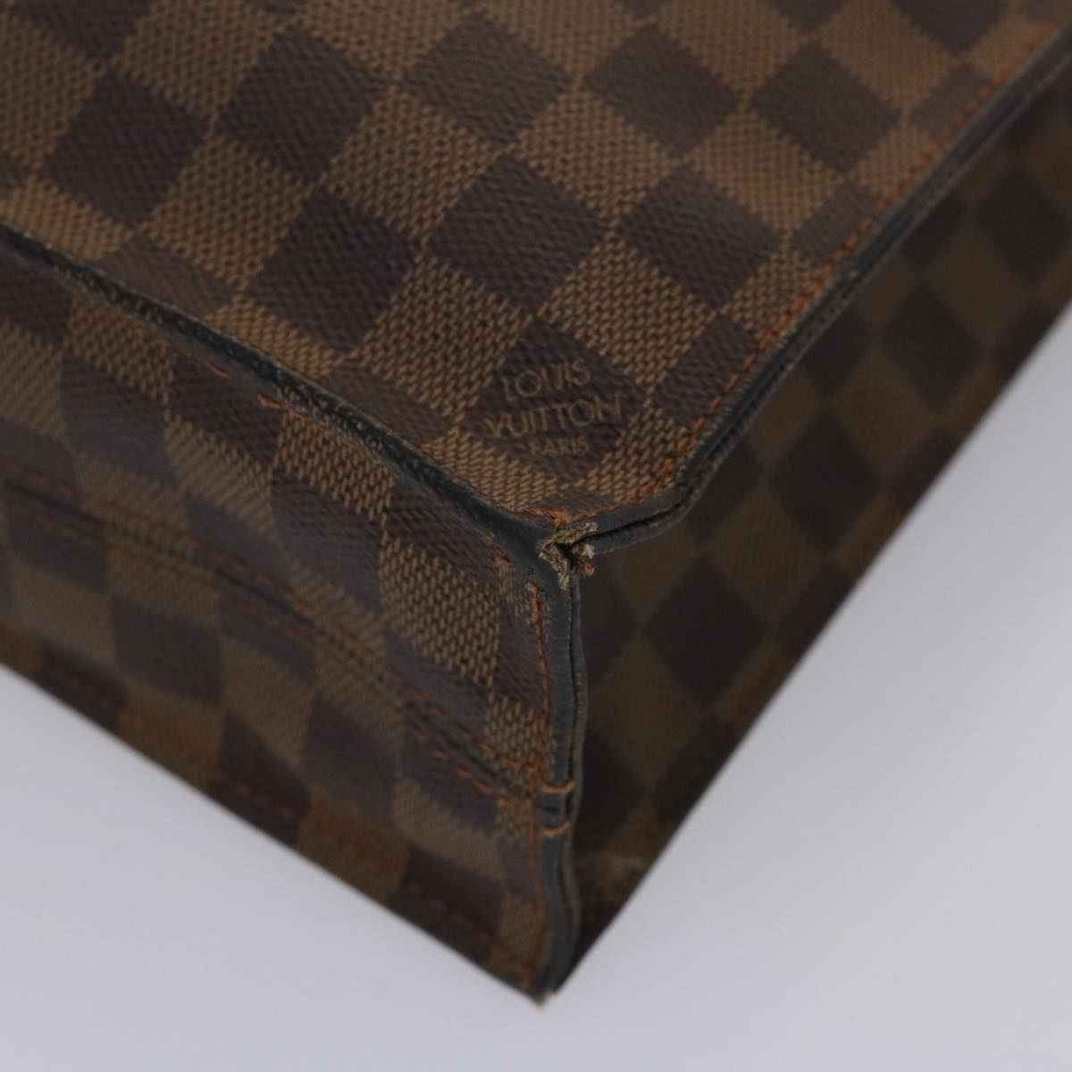 LOUIS VUITTON Damier Ebene Sac Plat Hand Bag N51140 LV 45484