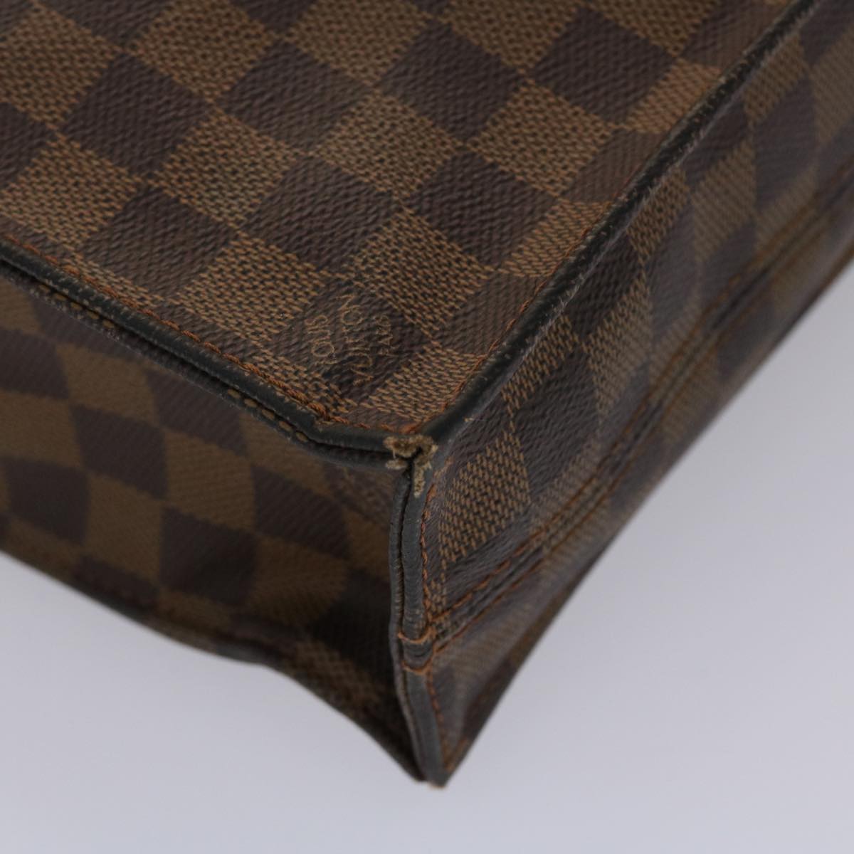 LOUIS VUITTON Damier Ebene Sac Plat Hand Bag N51140 LV 45484