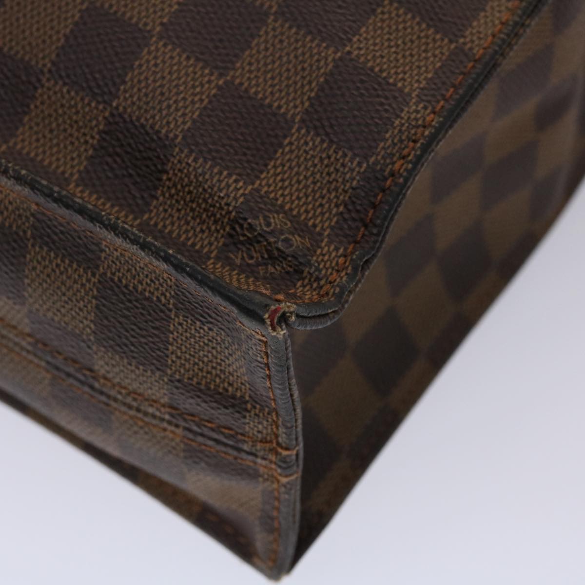 LOUIS VUITTON Damier Ebene Sac Plat Hand Bag N51140 LV 45484
