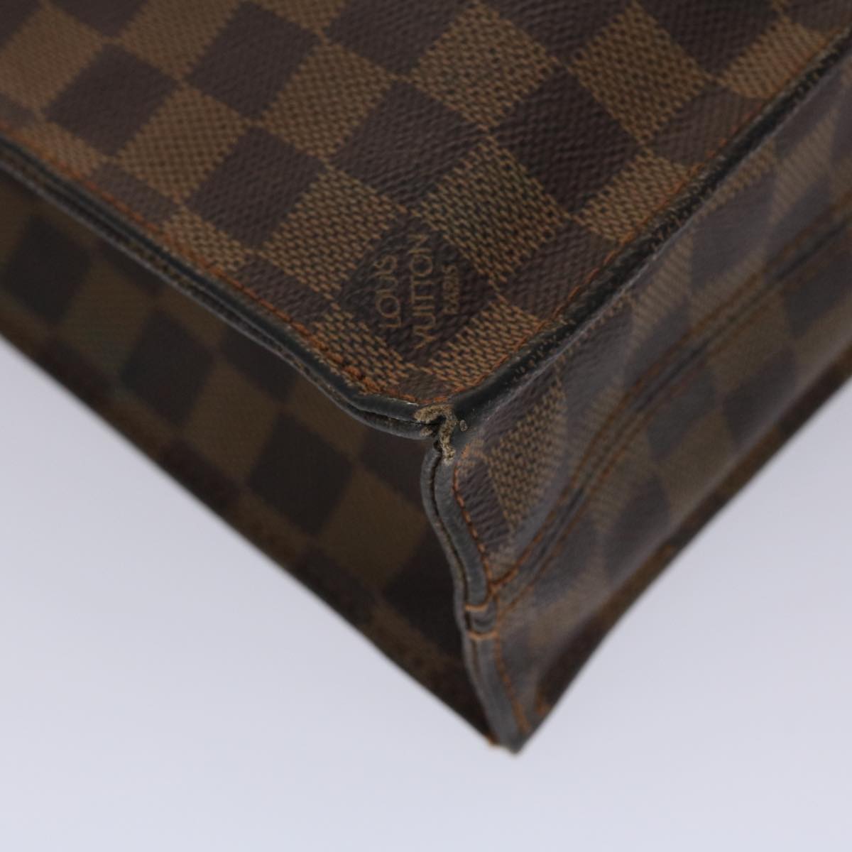 LOUIS VUITTON Damier Ebene Sac Plat Hand Bag N51140 LV 45484