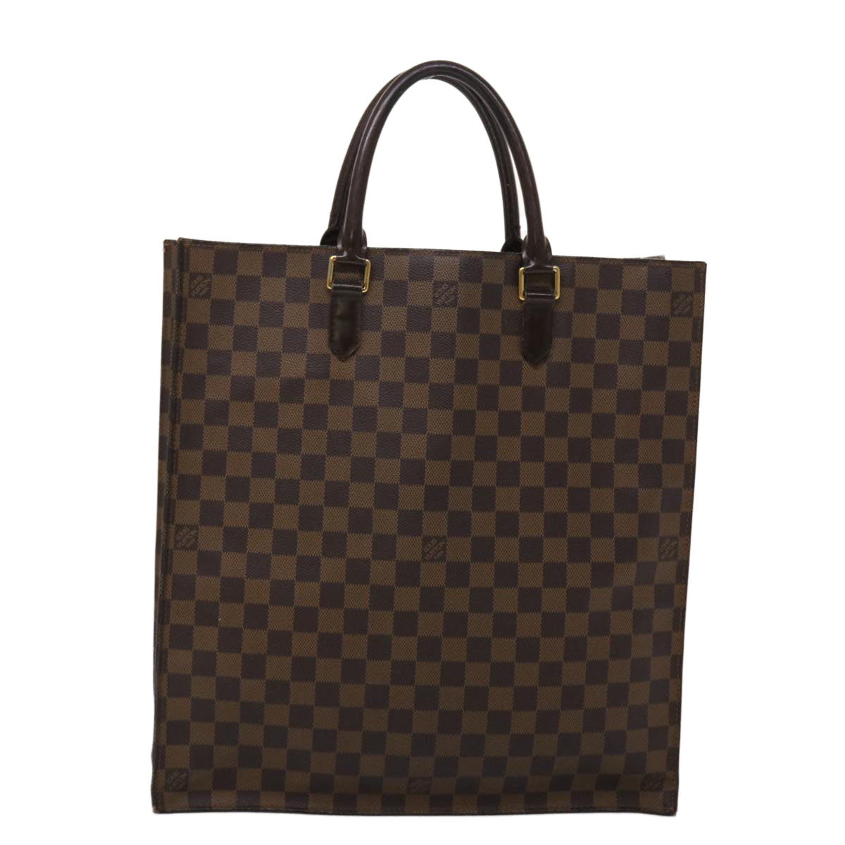LOUIS VUITTON Damier Ebene Sac Plat Hand Bag N51140 LV 45484