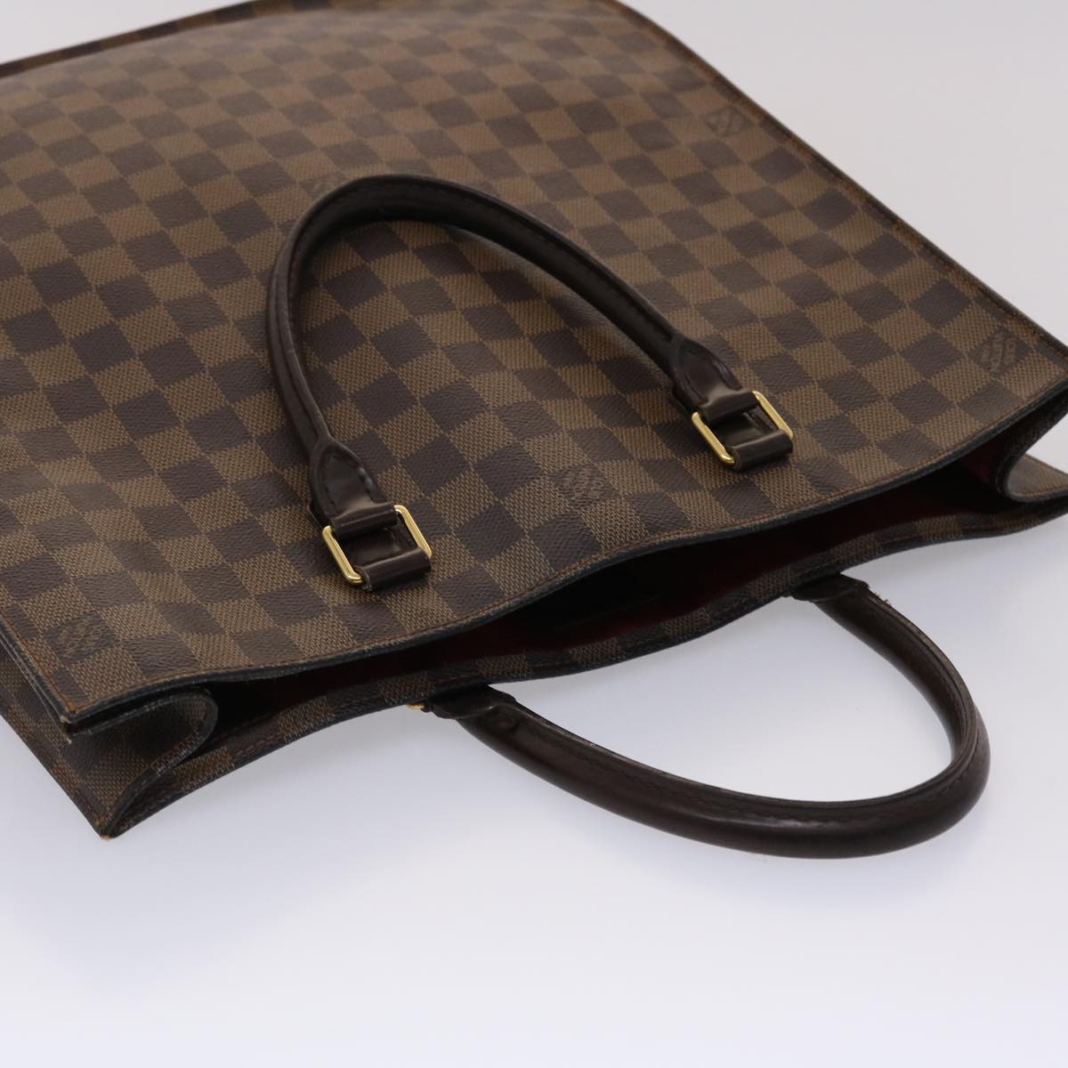 LOUIS VUITTON Damier Ebene Sac Plat Hand Bag N51140 LV 45484