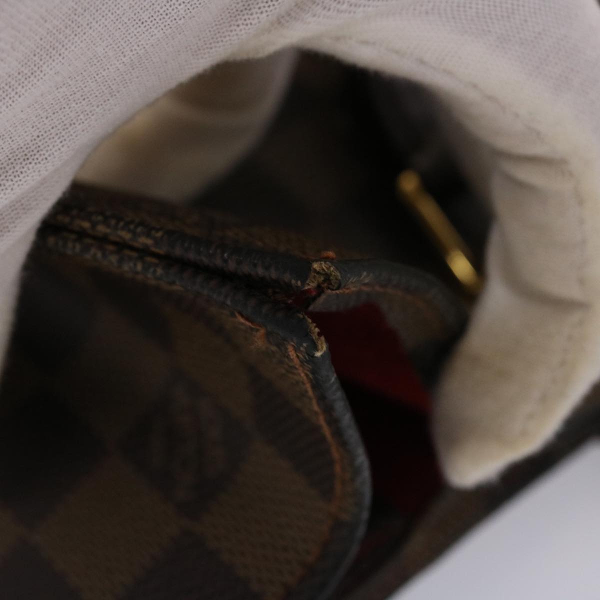 LOUIS VUITTON Damier Ebene Sac Plat Hand Bag N51140 LV 45484