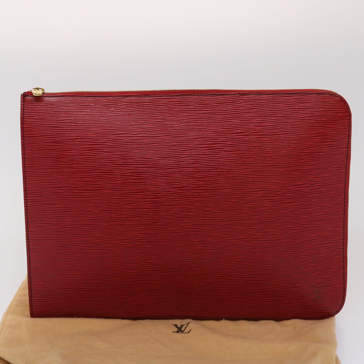 LOUIS VUITTON Epi Posh Documents Clutch Bag Red M54497 LV 45493