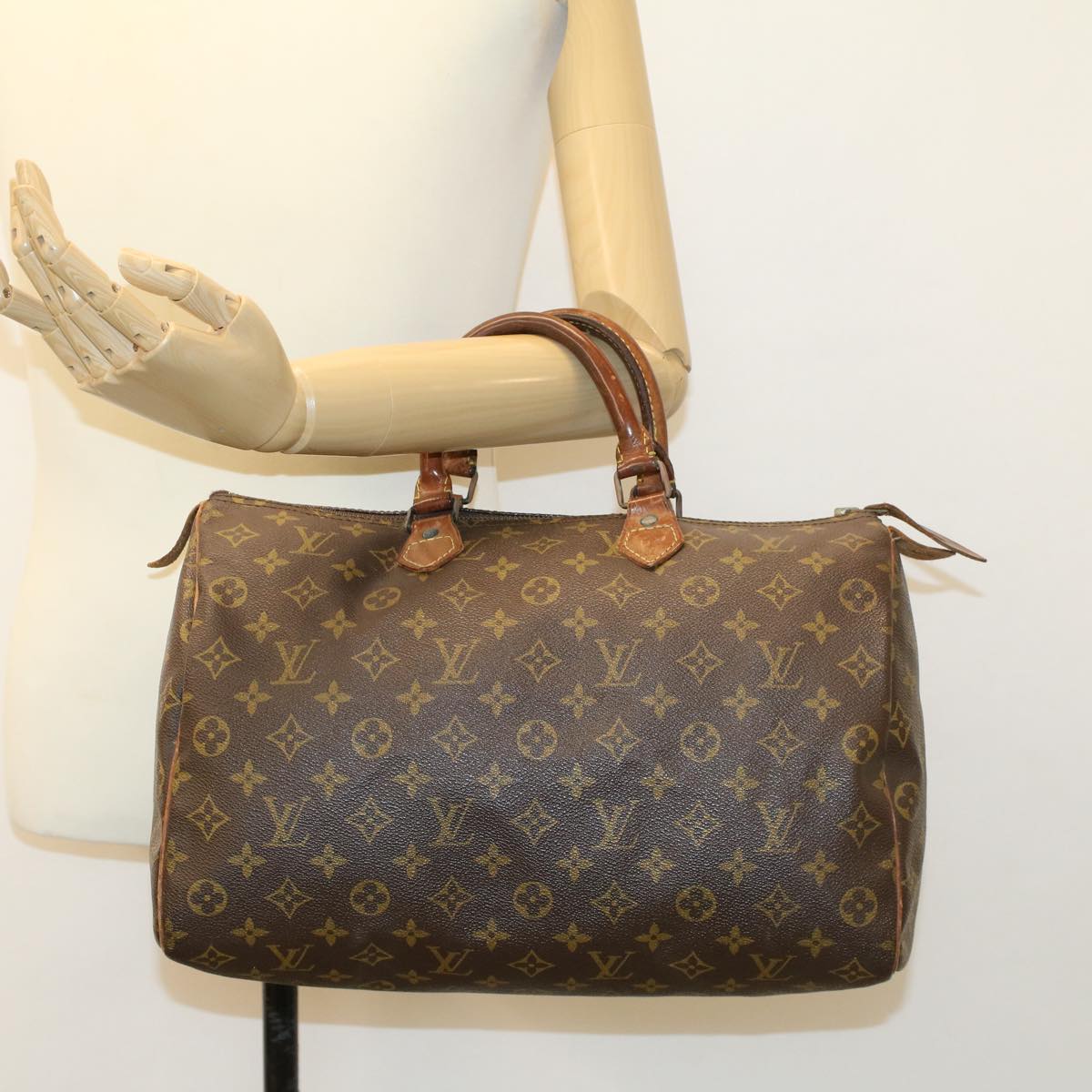 LOUIS VUITTON Monogram Speedy 35 Hand Bag M41524 LV 45529