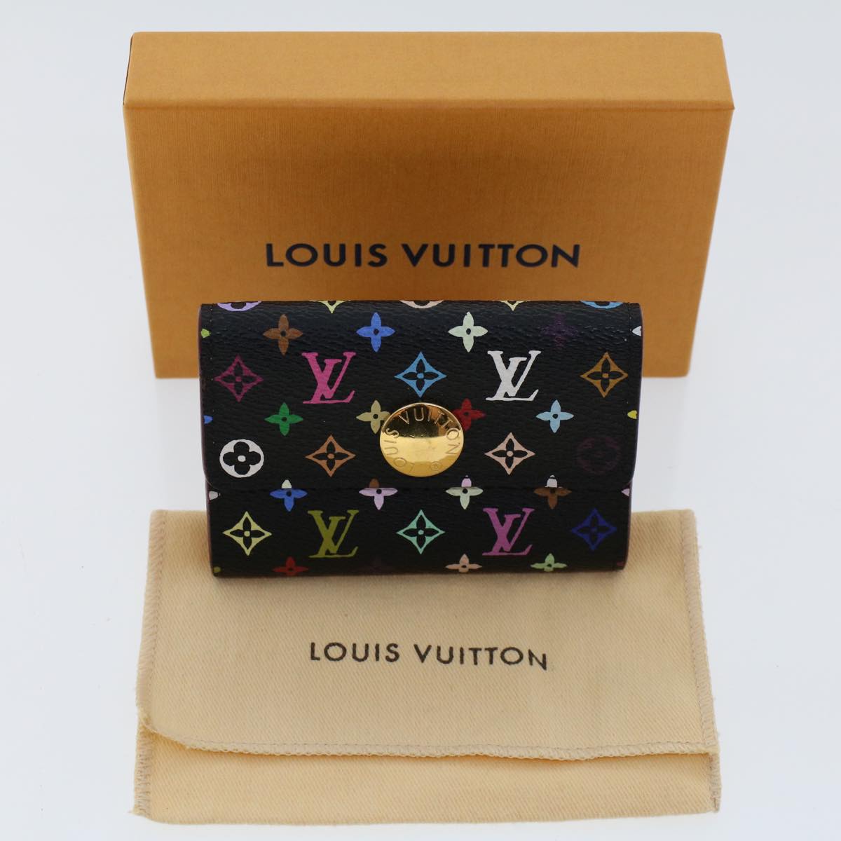 LOUIS VUITTON Multicolor Porte Monnaie Cozy Coin Purse Black M60007 45563