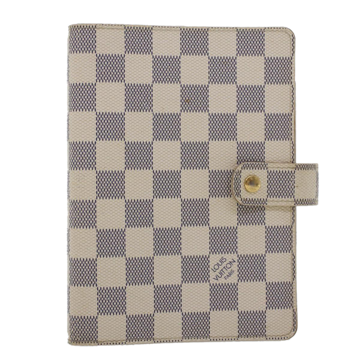 LOUIS VUITTON Damier Azur Agenda MM Day Planner Cover R20707 LV 45565